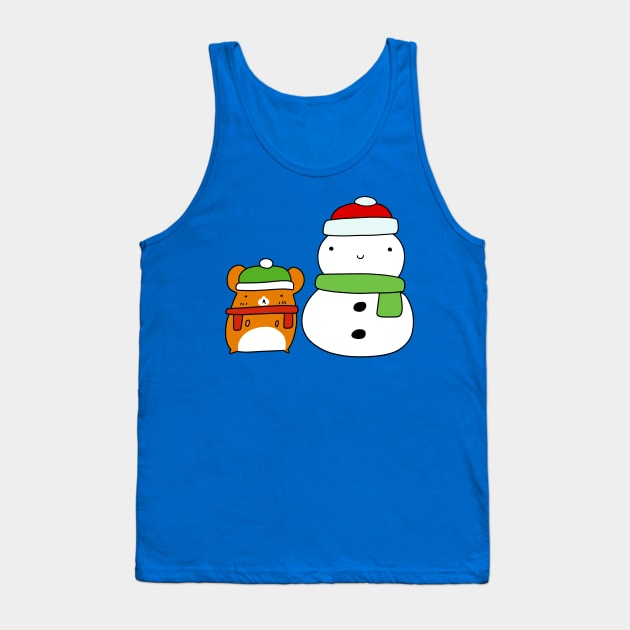 Hamster and Snowman Tank Top by saradaboru